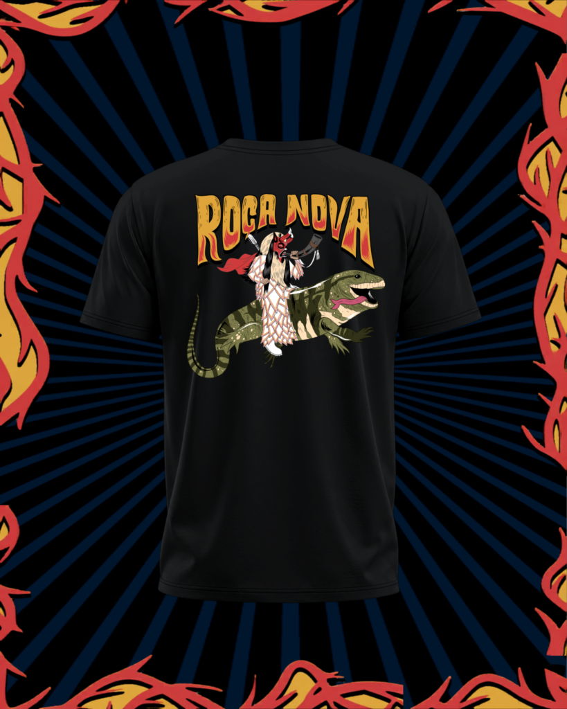 camiseta roça nova folia de magos costas